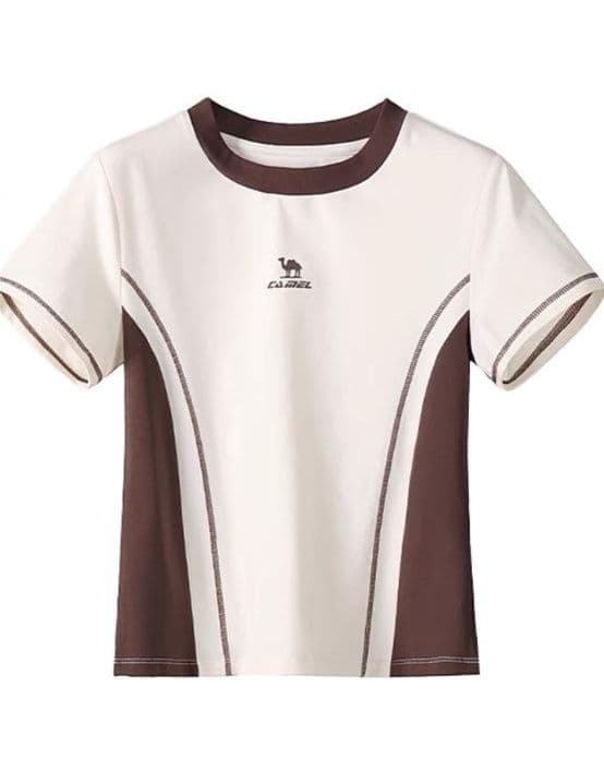 スポーツTシャツ レディース涼感切替デザイン半袖スポーツ着