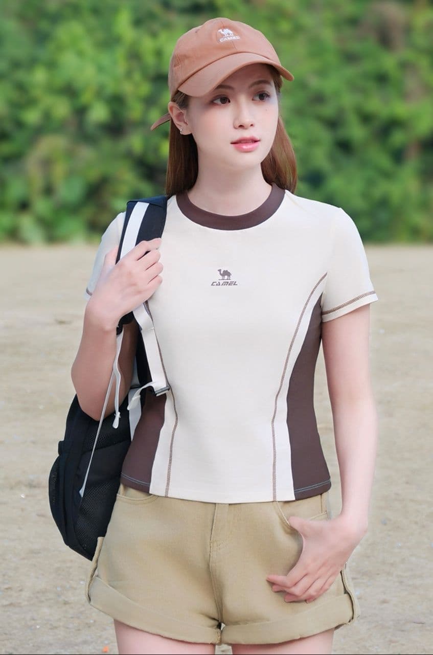 スポーツTシャツ レディース涼感切替デザイン半袖スポーツ着