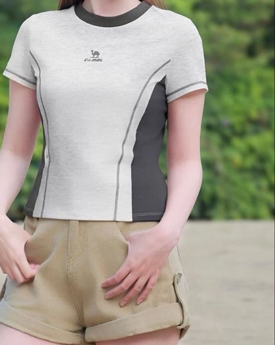 スポーツTシャツ レディース涼感切替デザイン半袖スポーツ着