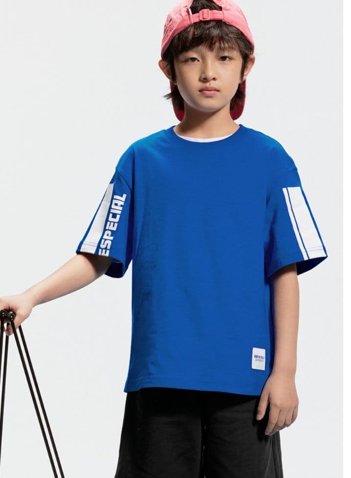 子供用運動着 袖ライン入り半袖スポーツTシャツ