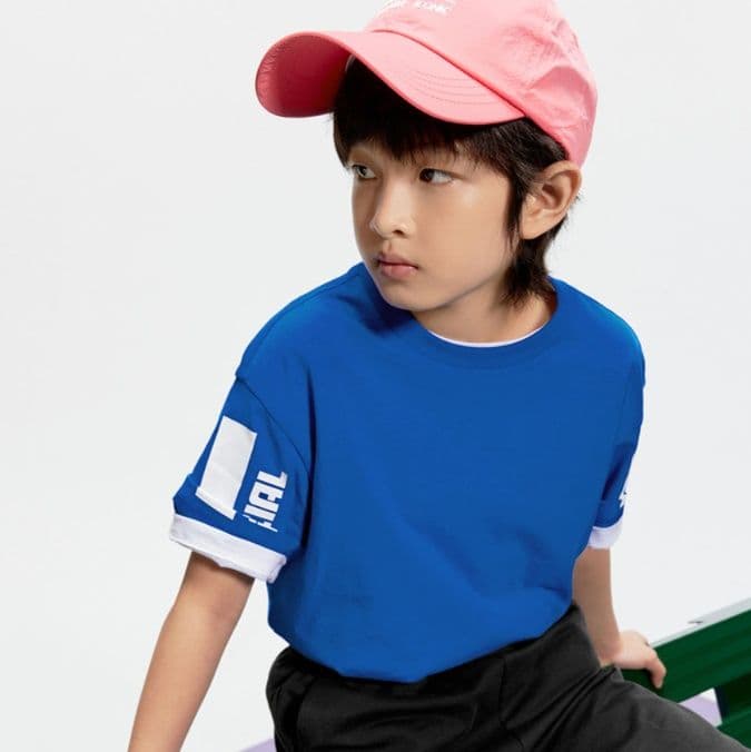 子供用運動着 袖ライン入り半袖スポーツTシャツ