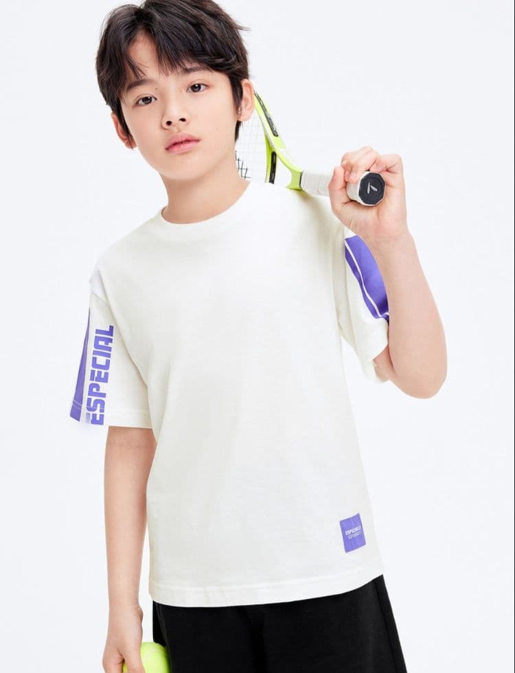 子供用運動着 袖ライン入り半袖スポーツTシャツ