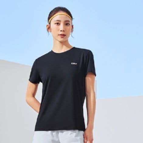 レディース速乾スポーツTシャツ 黒