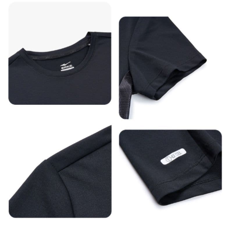 レディース速乾スポーツTシャツ 黒