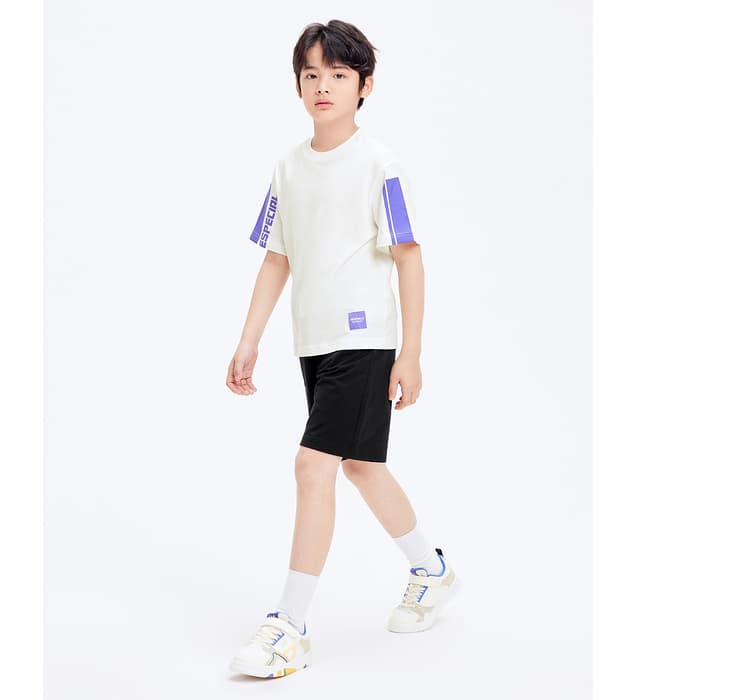 子供用運動着 袖ライン入り半袖スポーツTシャツ