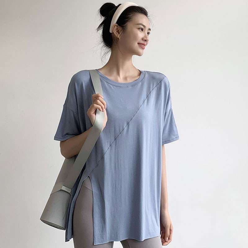 スポーツTシャツ スポーツ用しなやかドレープ半袖シャツ ランニング