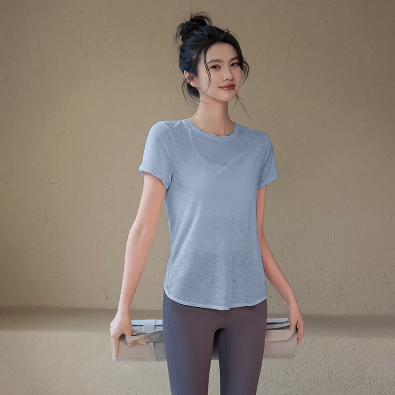スポーツTシャツ レディース半袖スポーツ着 美シルエット軽やか素材