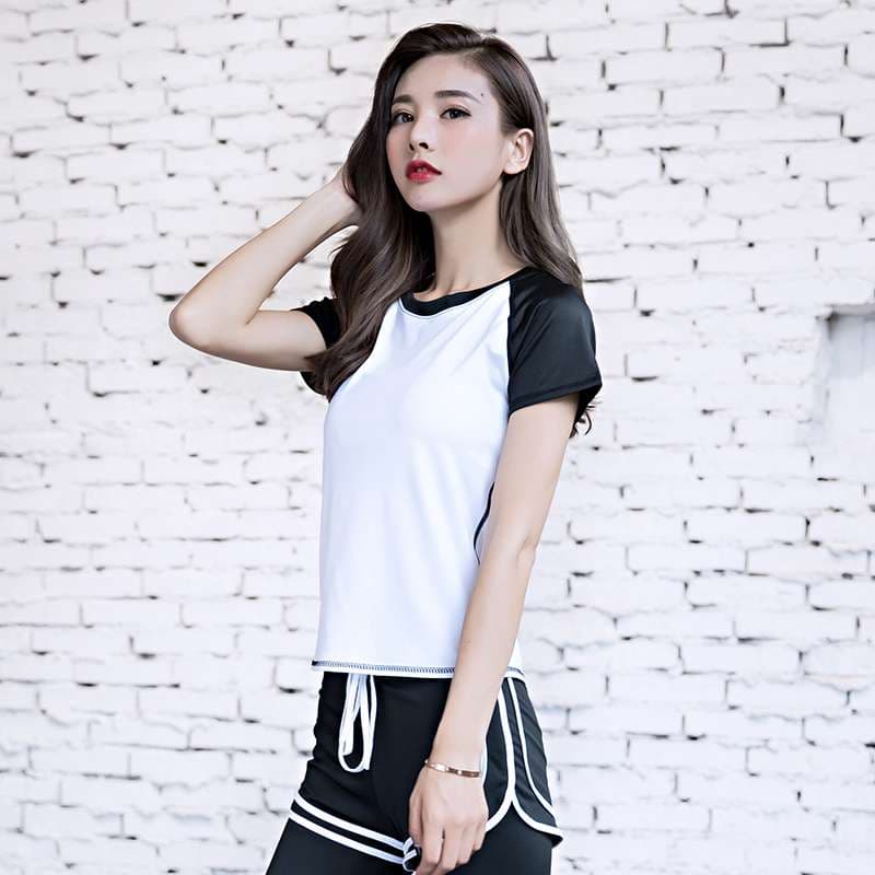 スポーツTシャツ 女性用機能性運動シャツ　吸汗速乾スポーツ