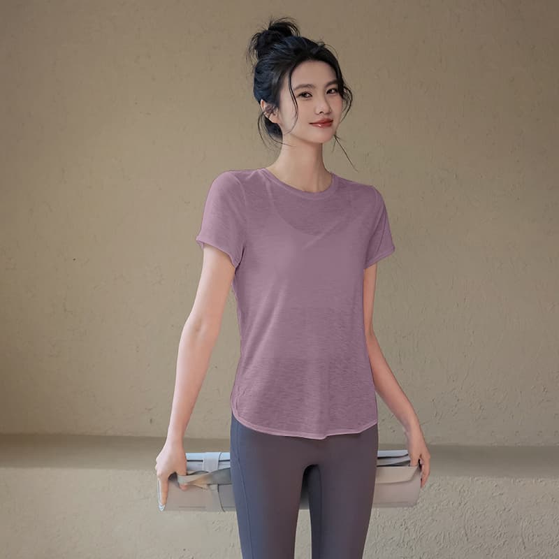 スポーツTシャツ レディース半袖スポーツ着 美シルエット軽やか素材
