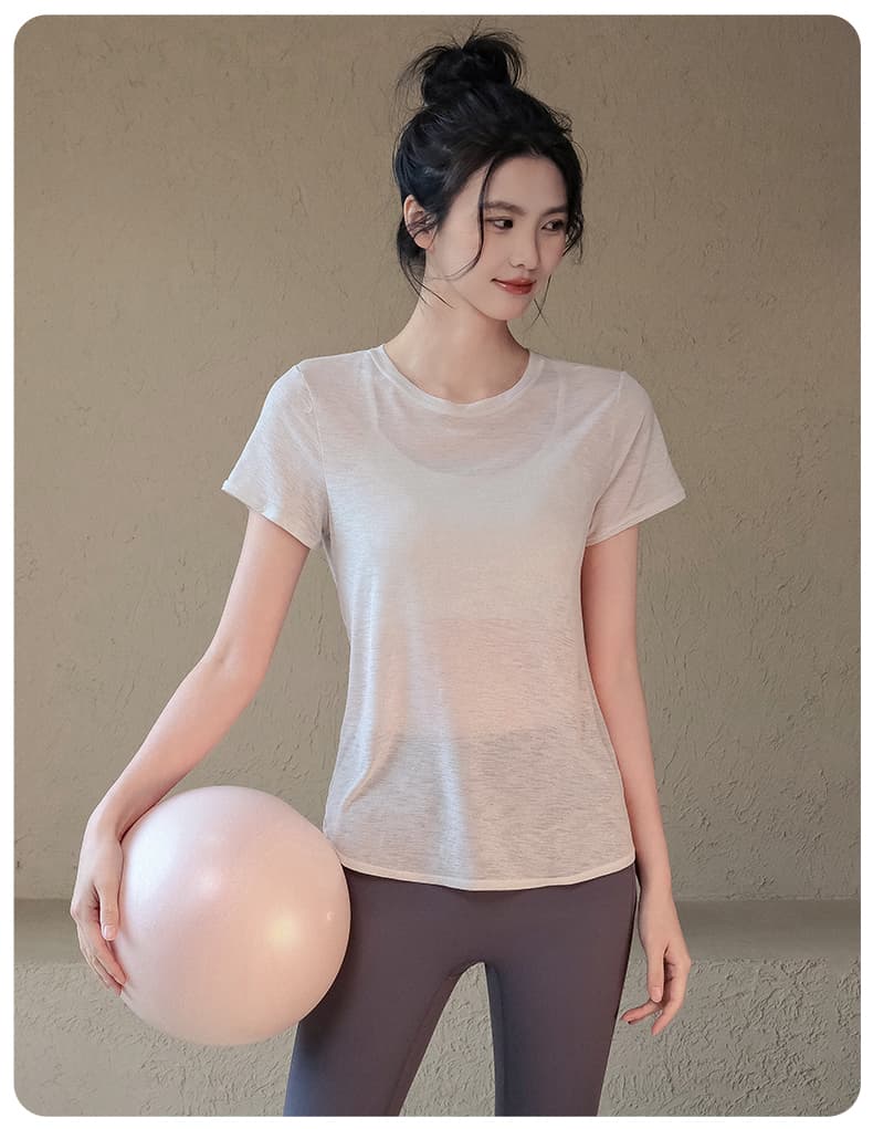 スポーツTシャツ レディース半袖スポーツ着 美シルエット軽やか素材