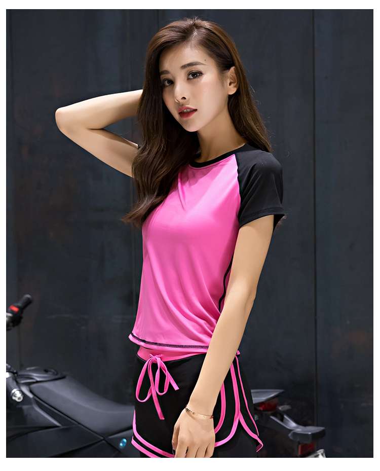 スポーツTシャツ 女性用機能性運動シャツ　吸汗速乾スポーツ