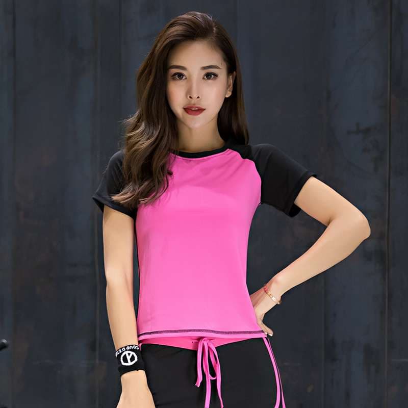 スポーツTシャツ 女性用機能性運動シャツ　吸汗速乾スポーツ