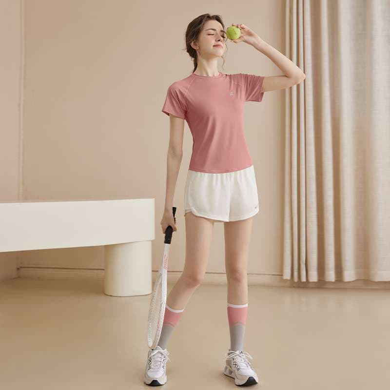 スポーツTシャツ レディース機能性スポーツ半袖シャツ バドミントン