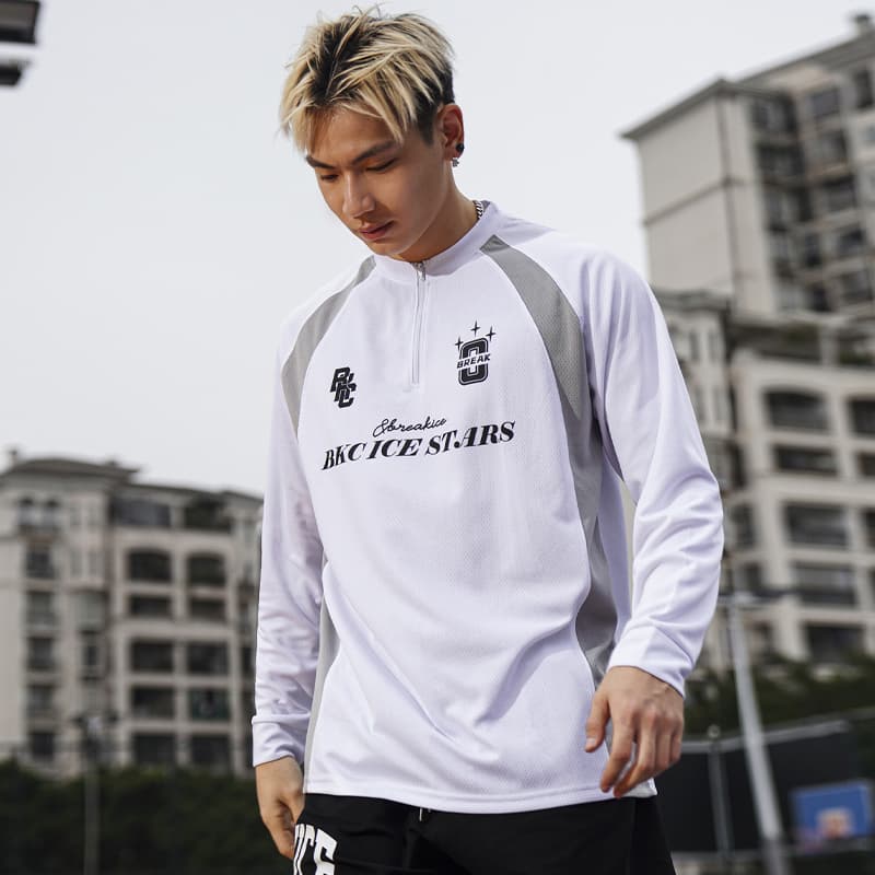 スポーツTシャツ バスケハーフジップ コートサイド 
