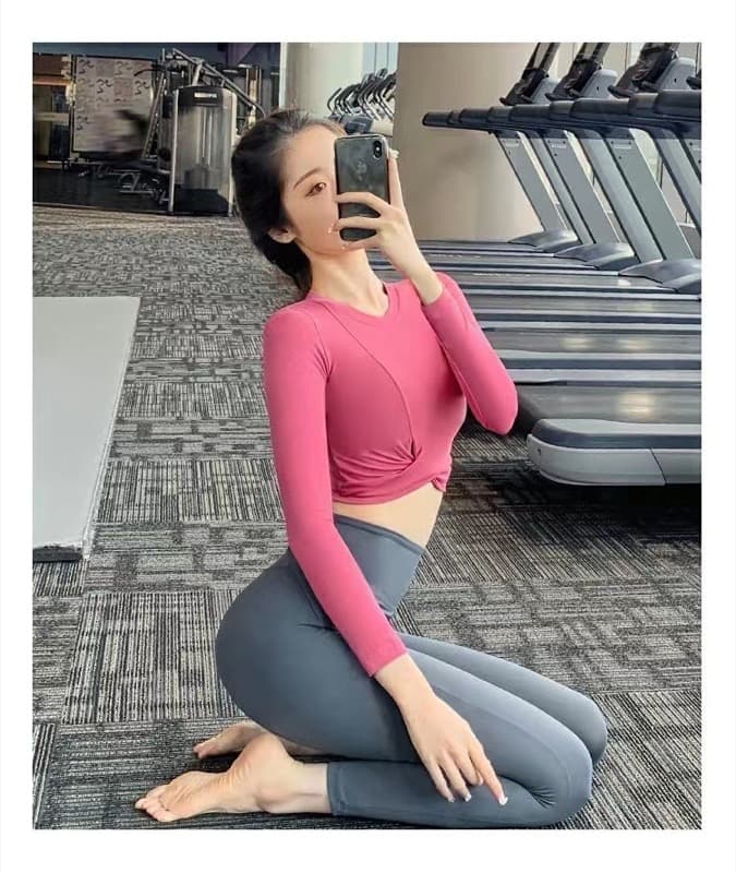 スポーツTシャツ レディース フィットネス 長袖 運動 ヨガ スポーツシャツ