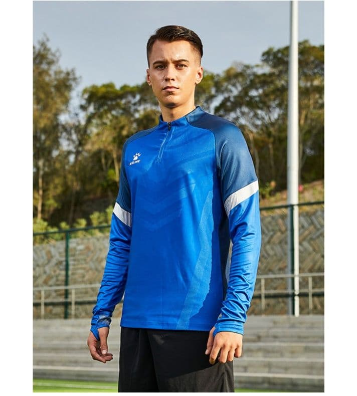 スポーツTシャツ サッカー 半襟ジップ 技極める長袖練習着