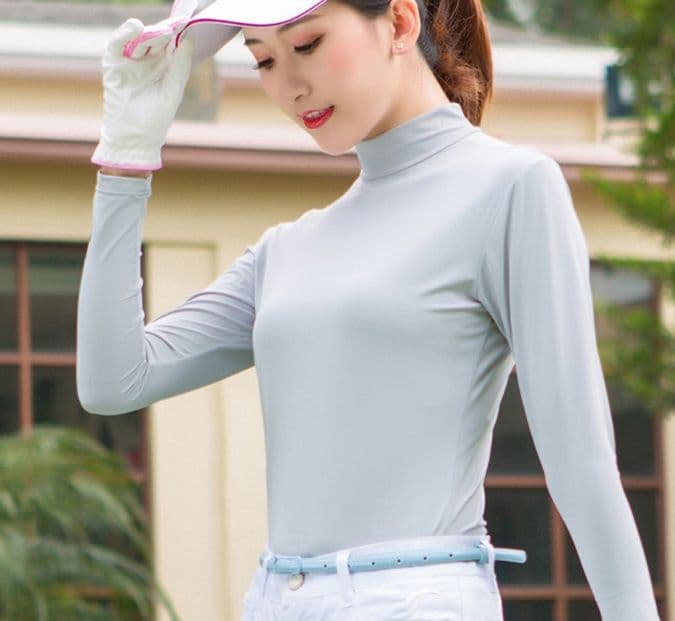 スポーツTシャツ ゴルフ ハイネック長袖ゴルフインナー