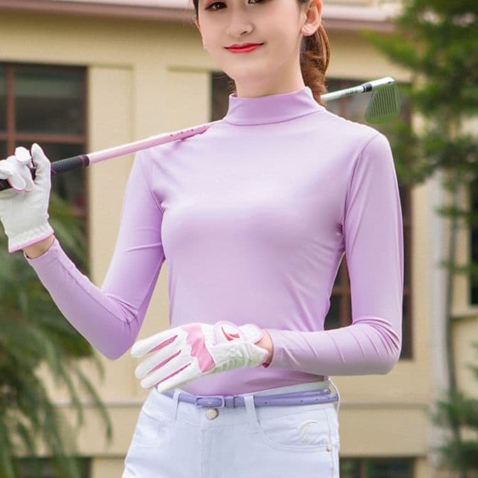 スポーツTシャツ ゴルフ ハイネック長袖ゴルフインナー