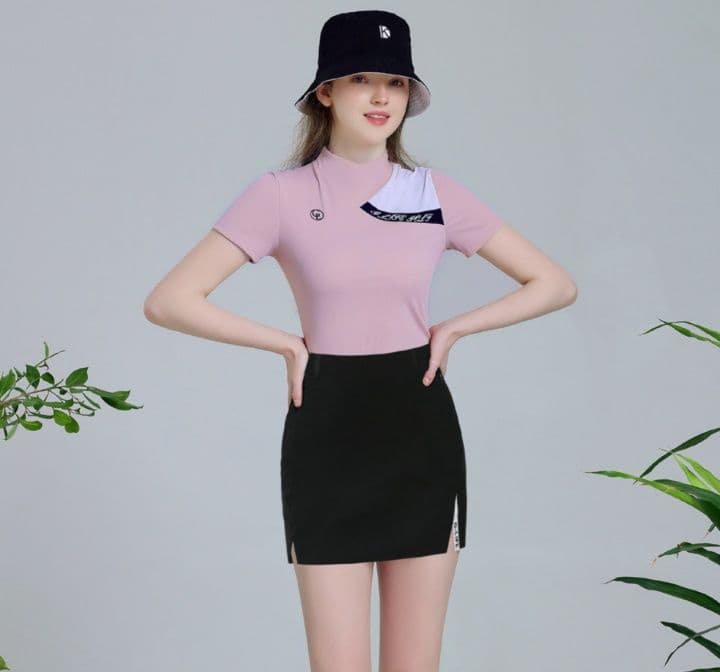 スポーツTシャツ ゴルフ ゴルフシーンに映える切替デザインシャツ