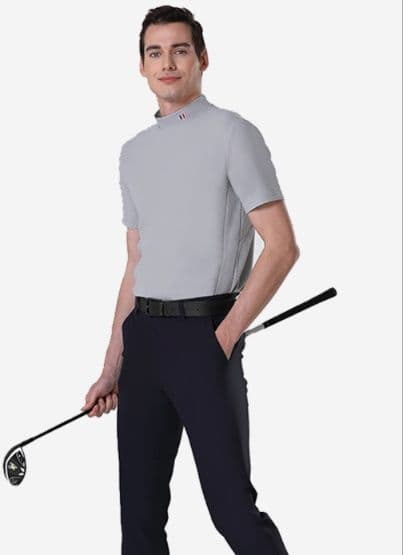 スポーツTシャツ ゴルフ 夏季爽快立領ゴルフシャツ