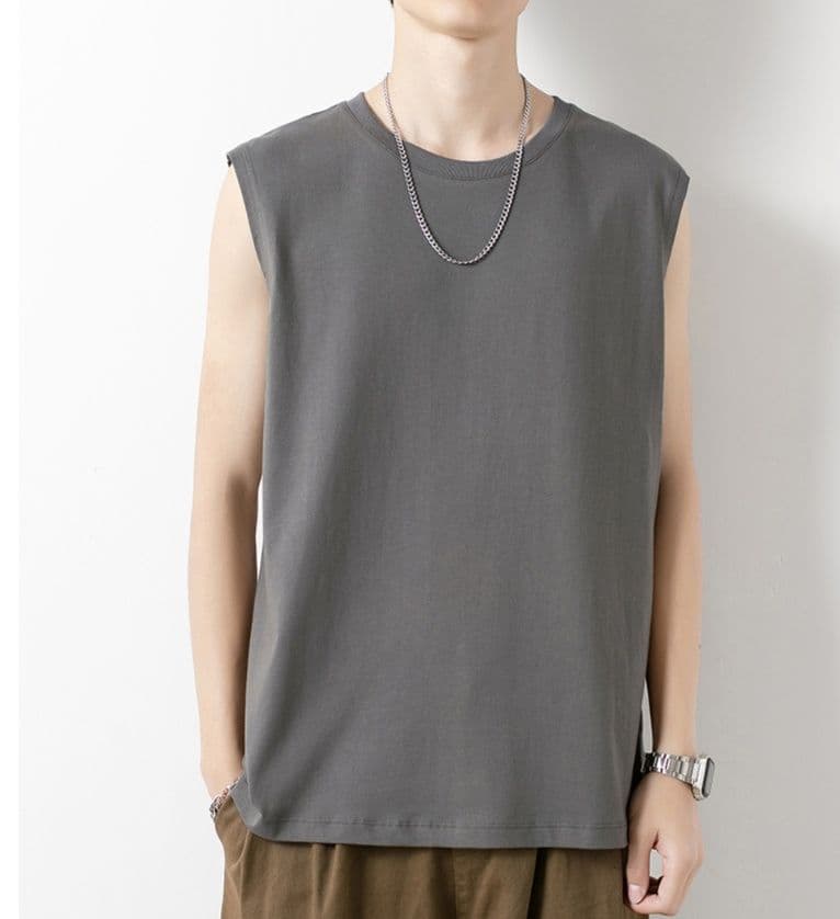 スポーツTシャツ バスケ シンプル無地ノースリーブシャツ