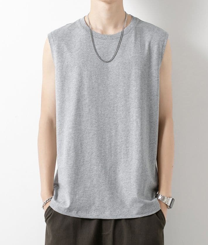 スポーツTシャツ バスケ シンプル無地ノースリーブシャツ
