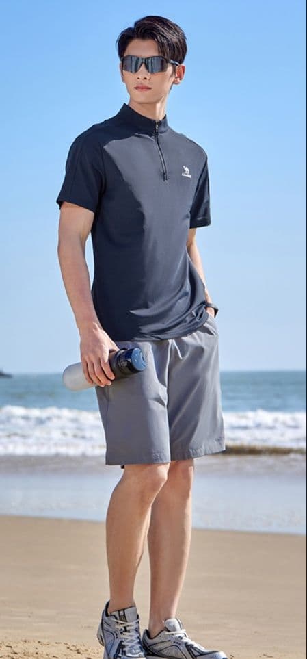 スポーツTシャツ ゴルフ 爽快ドライ スタンドネックシャツ