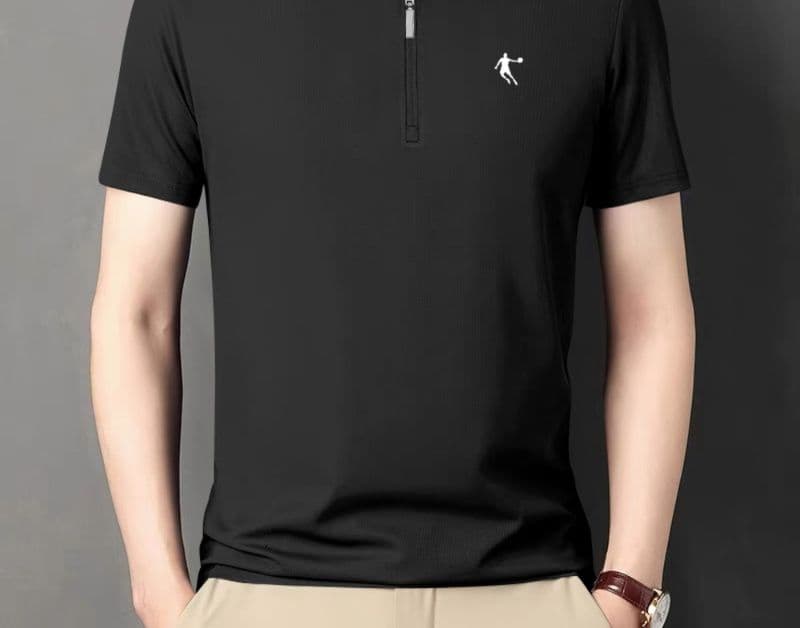 スポーツTシャツ ゴルフ 快適ラウンド ハーフジップポロシャツ