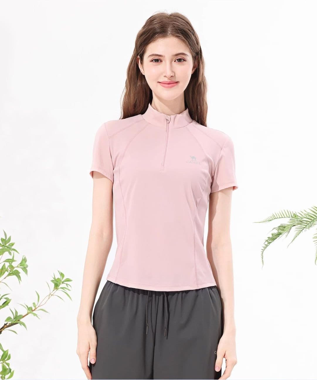 スポーツTシャツ 登山 清涼ハーフジップ 登山用シャツ