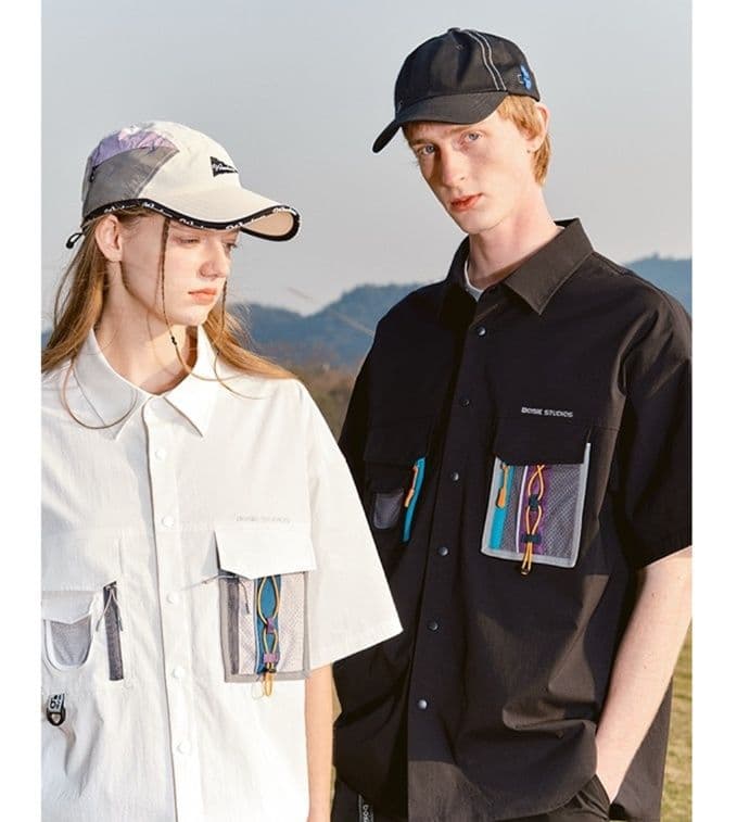 スポーツTシャツ 登山 マルチポケット機能性トレッキングシャツ