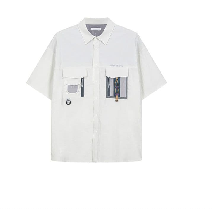 スポーツTシャツ 登山 マルチポケット機能性トレッキングシャツ