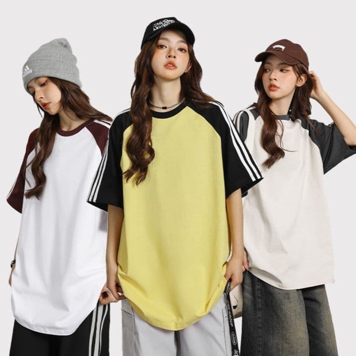 スポーツTシャツ 男女兼用スポーツ風半袖シャツ カジュアル
