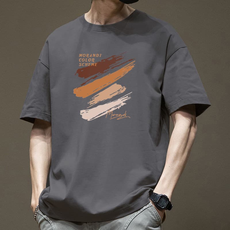 スポーツTシャツ メンズ プリント半袖シャツ ゆったりシンプル運動着 全9色