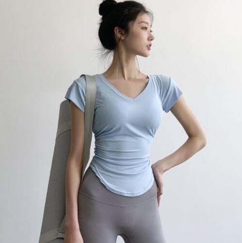 スポーツTシャツ レディース速乾スポーツシャツ ヨガ フィットネス用