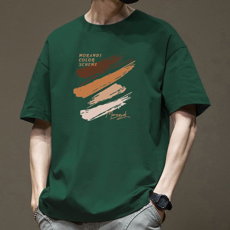 スポーツTシャツ メンズ プリント半袖シャツ ゆったりシンプル運動着 全9色