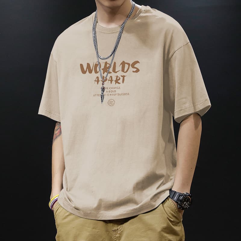 スポーツTシャツ メンズ プリント半袖ランニングTシャツ ゆったり ストリート スポーツ 全5色