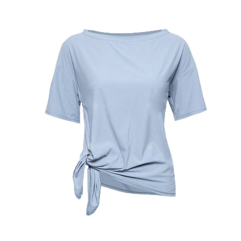 スポーツTシャツ 速乾機能付きサイド結びスポーツシャツ レディース