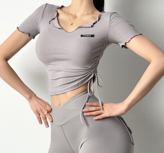 スポーツTシャツ 夏用レディース半袖スポーツ速乾ヨガトップス