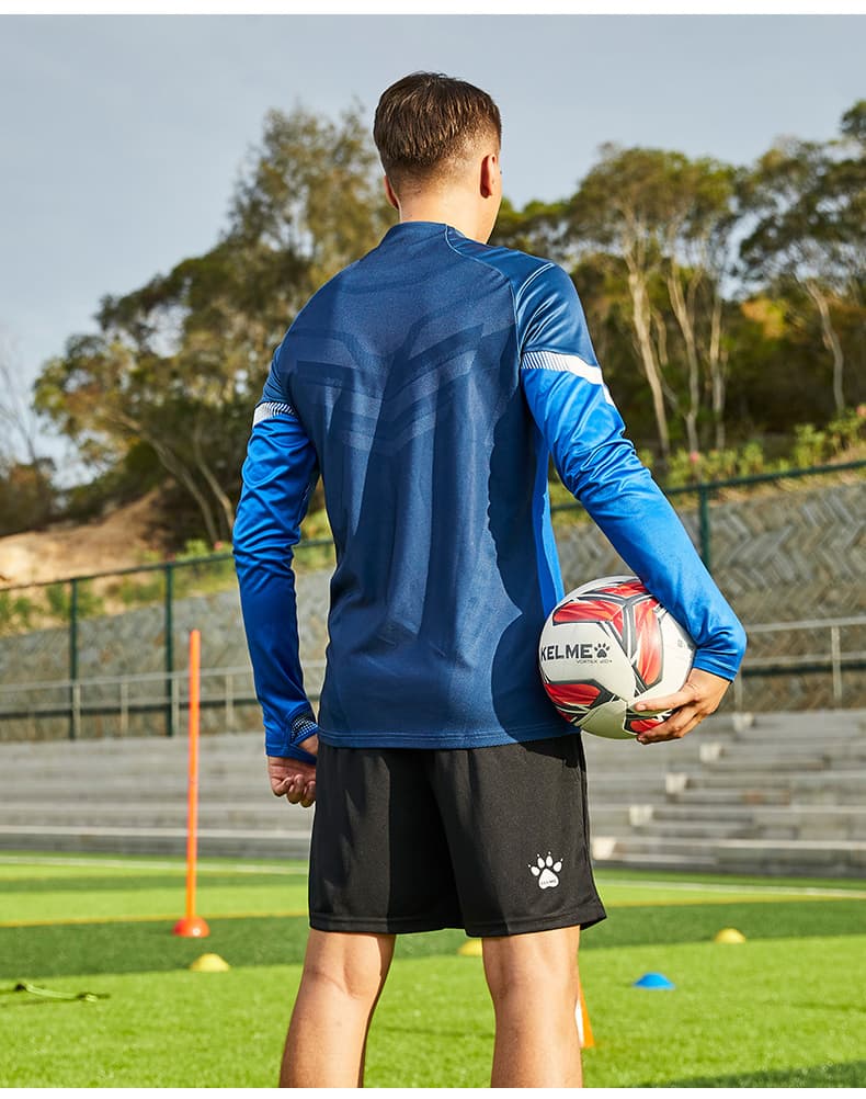 スポーツTシャツ サッカー 半襟ジップ 技極める長袖練習着