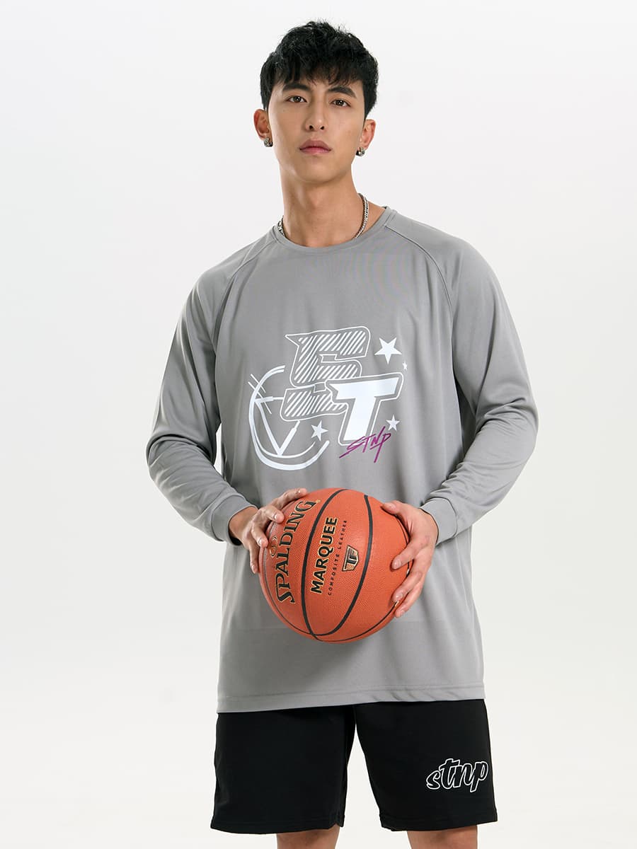 スポーツTシャツ バスケ スター柄バスケットロングTシャツ