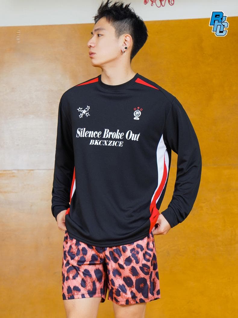 スポーツTシャツ バスケ 静寂を破る勝利の長袖バスケシャツ