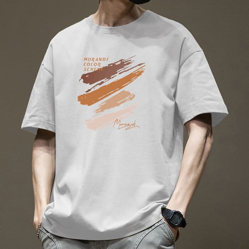 スポーツTシャツ メンズ プリント半袖シャツ ゆったりシンプル運動着 全9色
