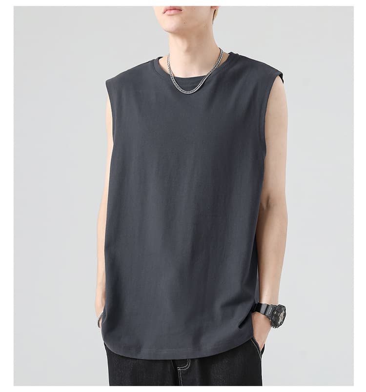 スポーツTシャツ シンプル無地ノースリーブバスケシャツ