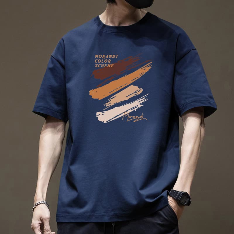 スポーツTシャツ メンズ プリント半袖シャツ ゆったりシンプル運動着 全9色