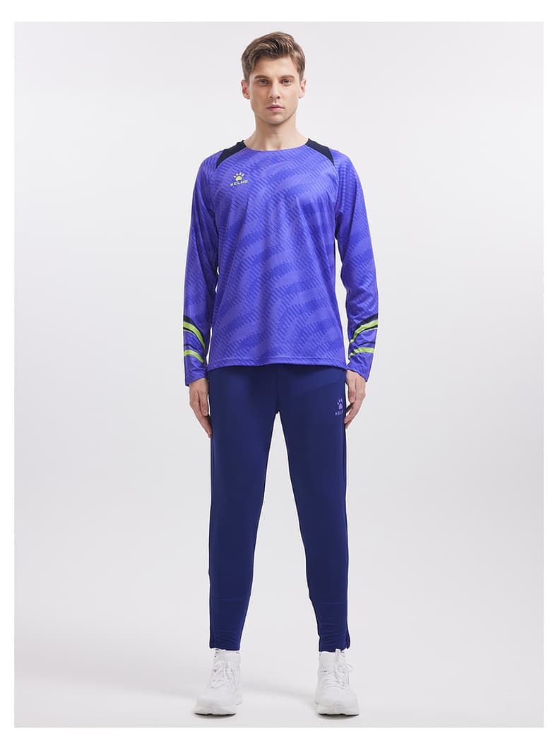スポーツTシャツ ストライプ柄サッカー長袖シャツ