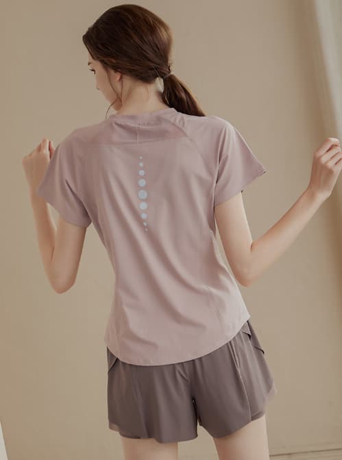 スポーツTシャツ 涼しい速乾半袖運動着レディース薄手ヨガ運動用