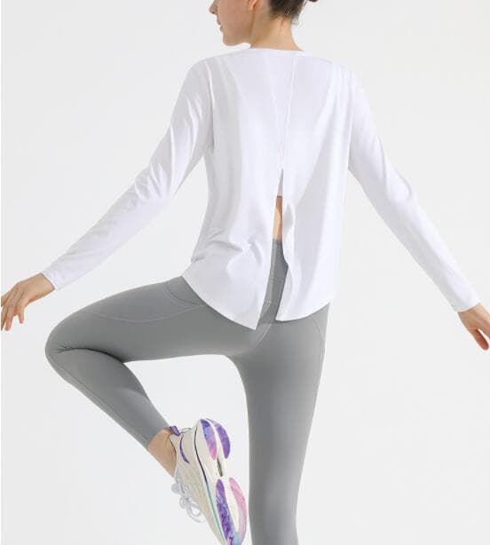 スポーツTシャツ 女性用長袖速乾ヨガ用スポーツシャツ