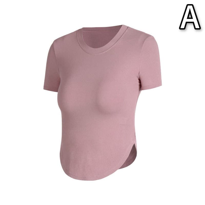 スポーツTシャツ フィットネス半袖シャツ ヨガ運動用スポーツウェア レディース