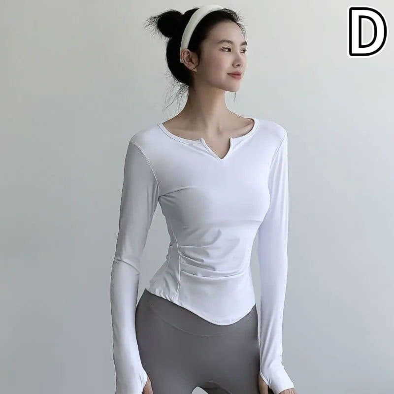 スポーツTシャツ 速乾長袖スポーツトップス レディース ヨガウェア