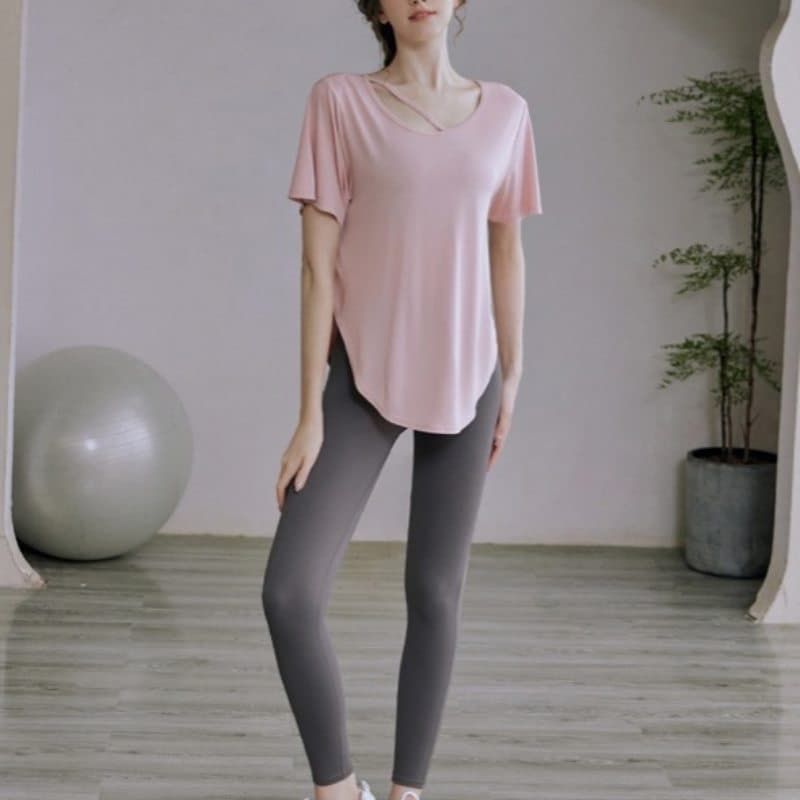 速乾スポーツTシャツ レディース ヨガ トレーニング用